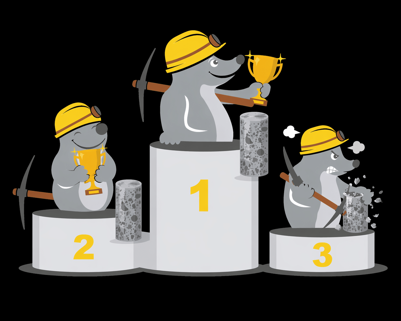 Illustration podium comparatif des couronnes diamant